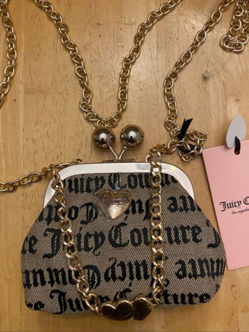 Juicy Couture-"Easy Rider" Kisslock Mini Crossbody Bag (Black/Brown) 🖤🤎